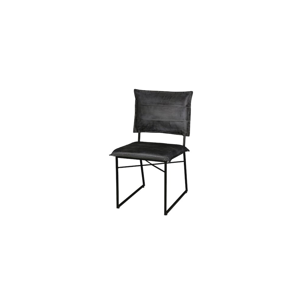 Porter Designs Malin Top Quality Leather Dining Chair, Gray (Set of 2). Picture 1
