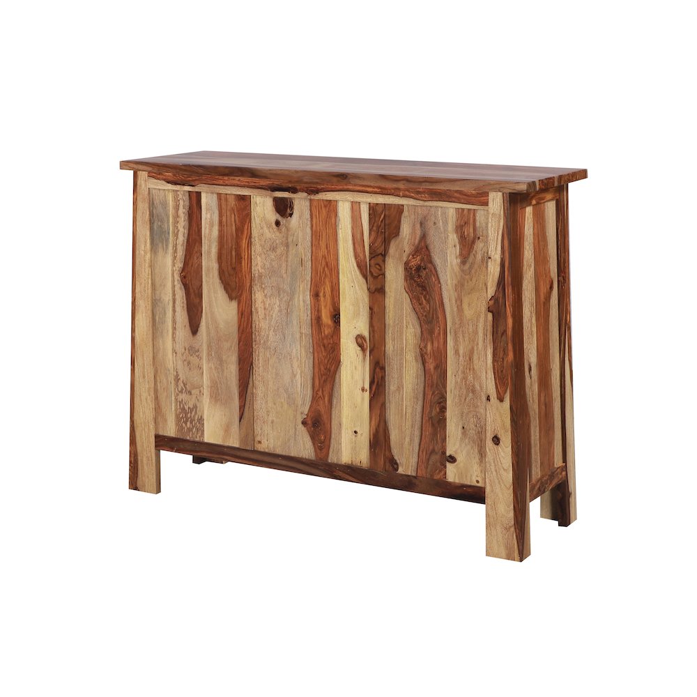 Porter Designs Kalispell Solid Sheesham Wood Bar Cabinet, Natural. Picture 3