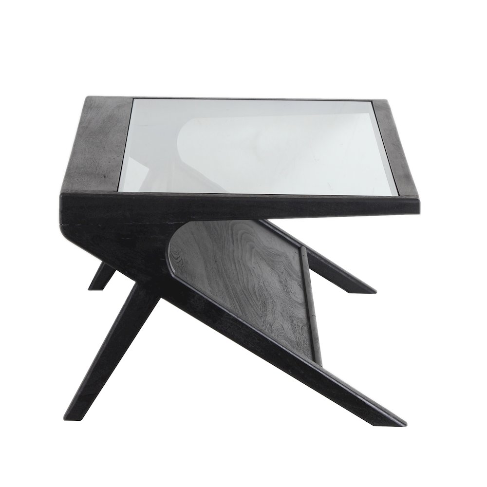 Canberra Solid Mango Wood Coffee Table, Black. Picture 3