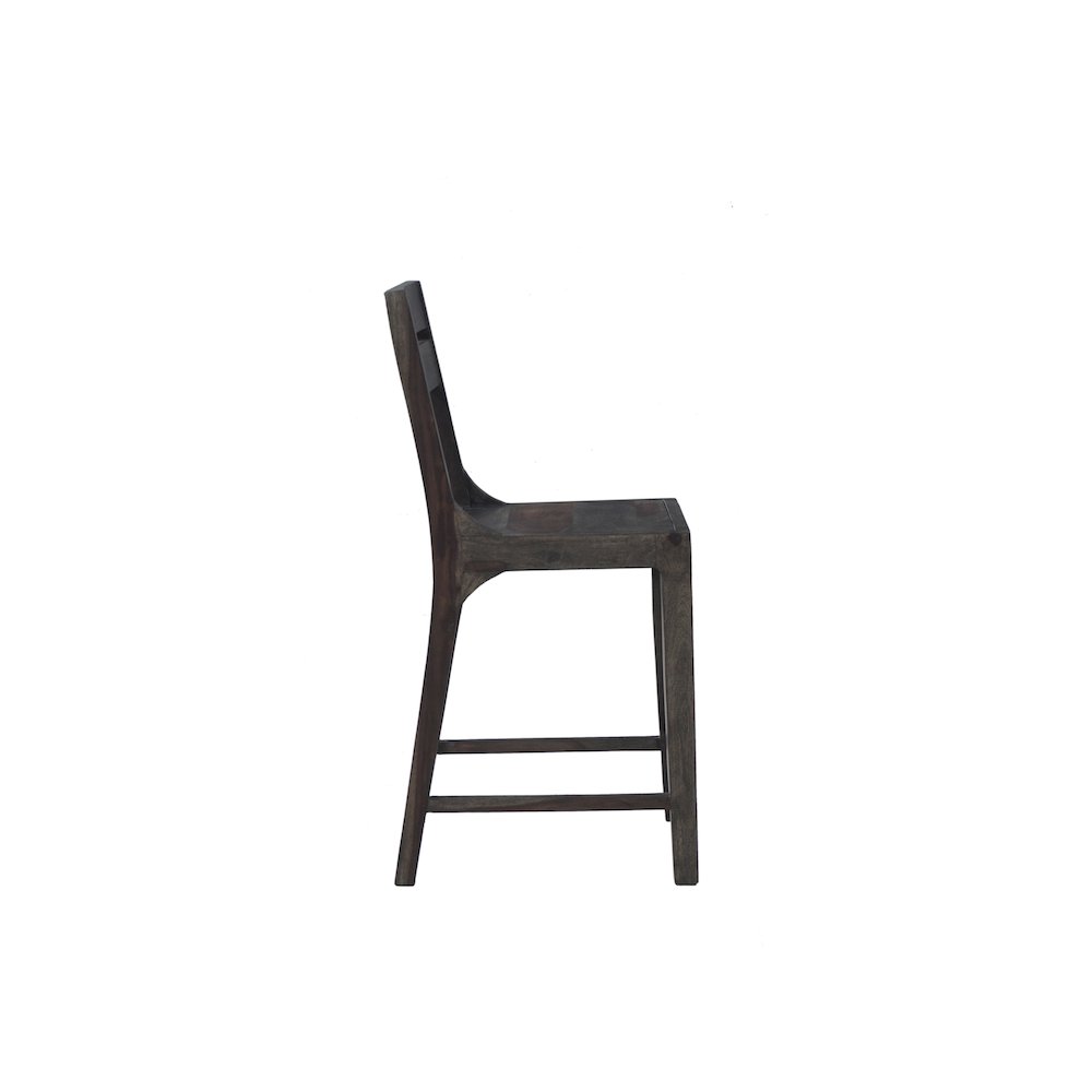 Fall River Solid Sheesham Wood 24" Counter Height Dining Chair, Gray (Set of 2). Picture 3