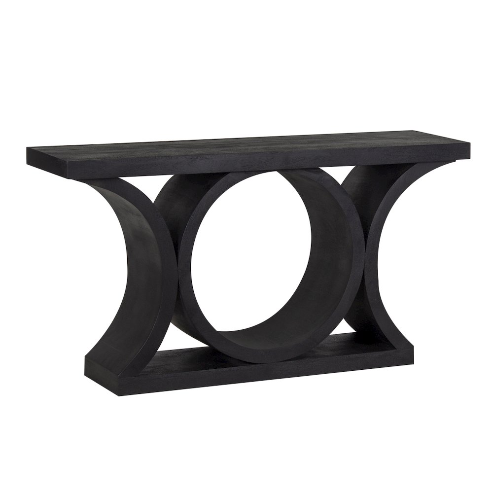 Brockton Solid Mango Wood Console Table, Black. Picture 1