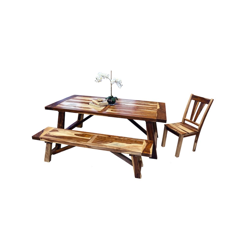 Porter Designs Kalispell Solid Sheesham Wood Dining Chair, Natural (Set of 2). Picture 7
