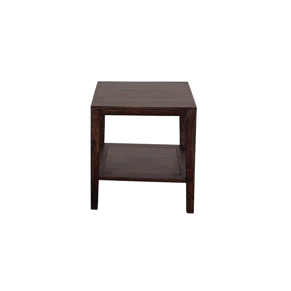 Porter Designs Fall River Solid Sheesham Wood End Table, Gray. Picture 3