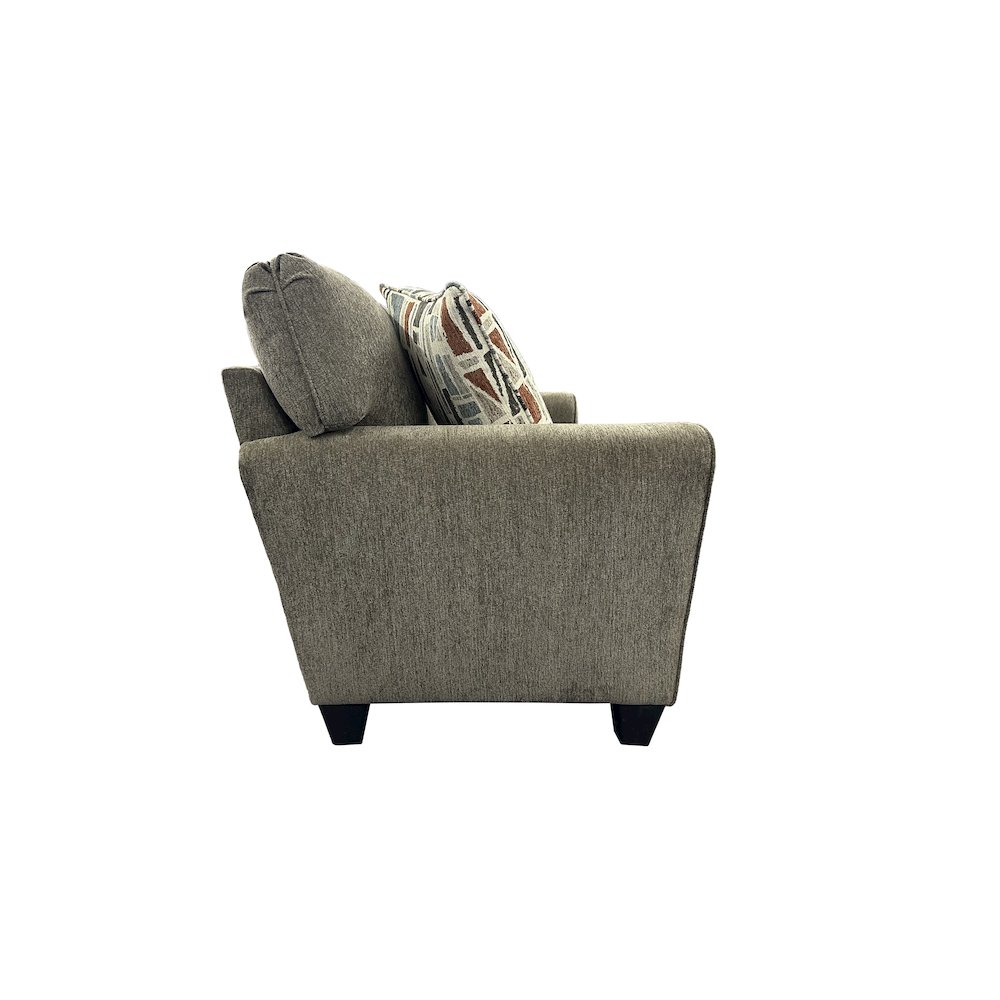 Reese Modern Upholstered Loveseat, Brown. Picture 3