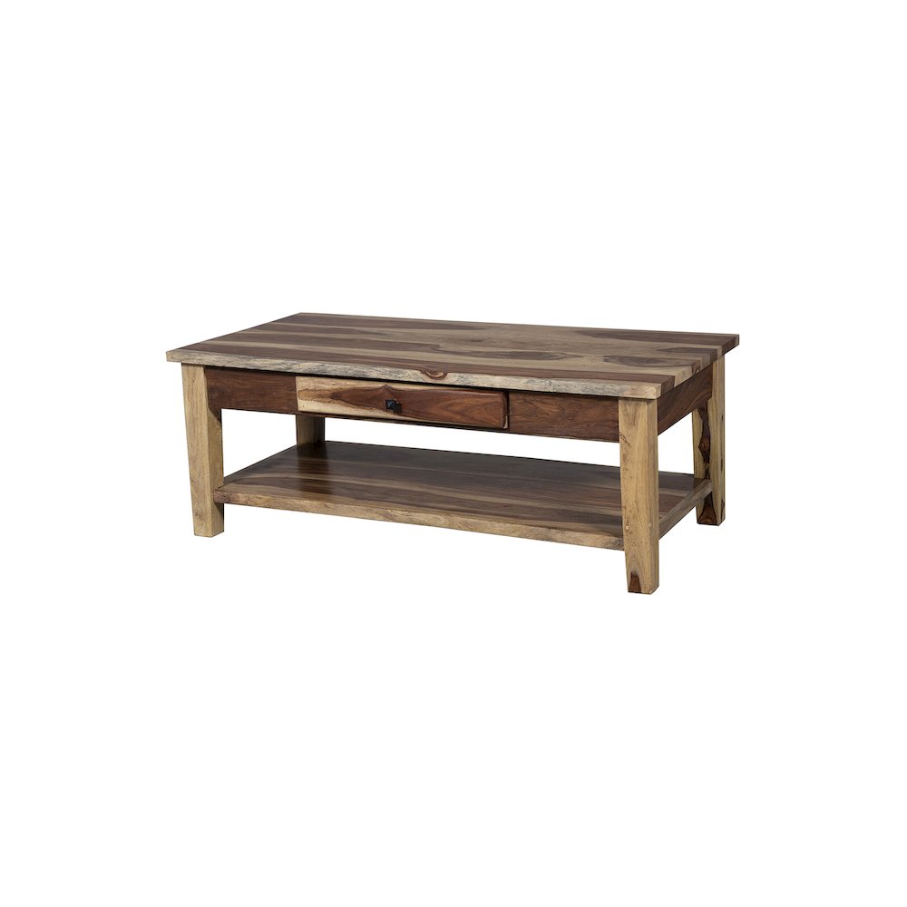 Porter Designs Taos Solid Sheesham Wood Coffee Table, Natural. Picture 1