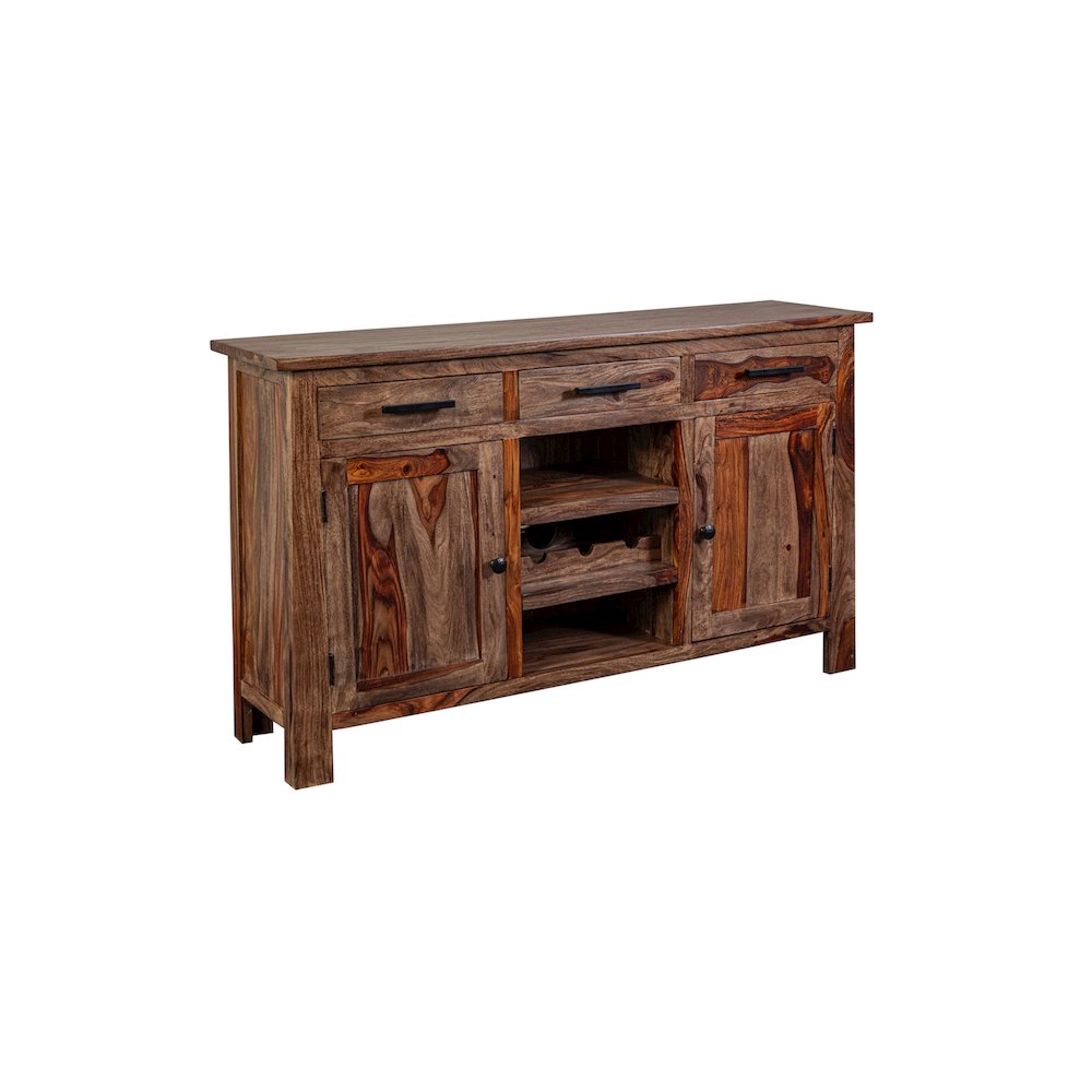 Porter Designs Kalispell Solid Sheesham Wood Bar Sideboard, Brown. Picture 1
