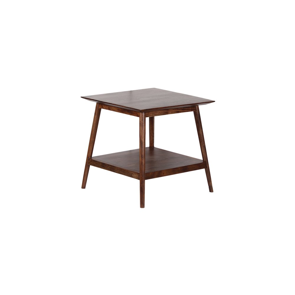 Porter Designs Portola Solid Acacia Wood End Table, Brown. Picture 1