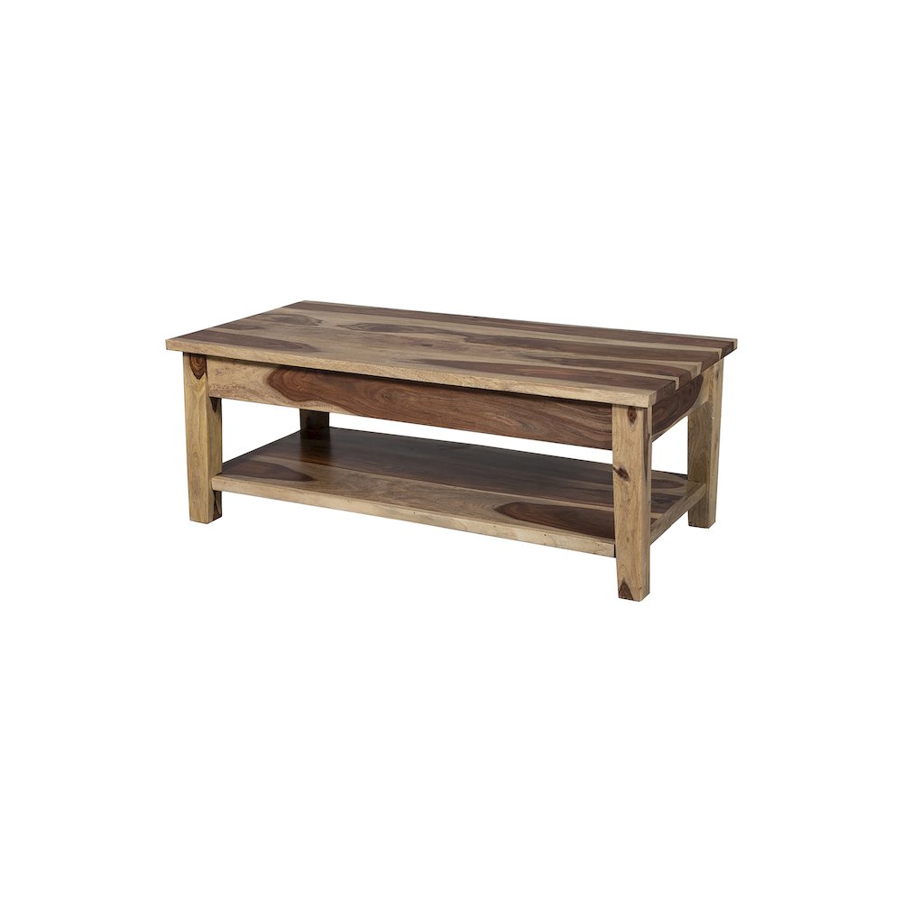Porter Designs Taos Solid Sheesham Wood Coffee Table, Natural. Picture 4
