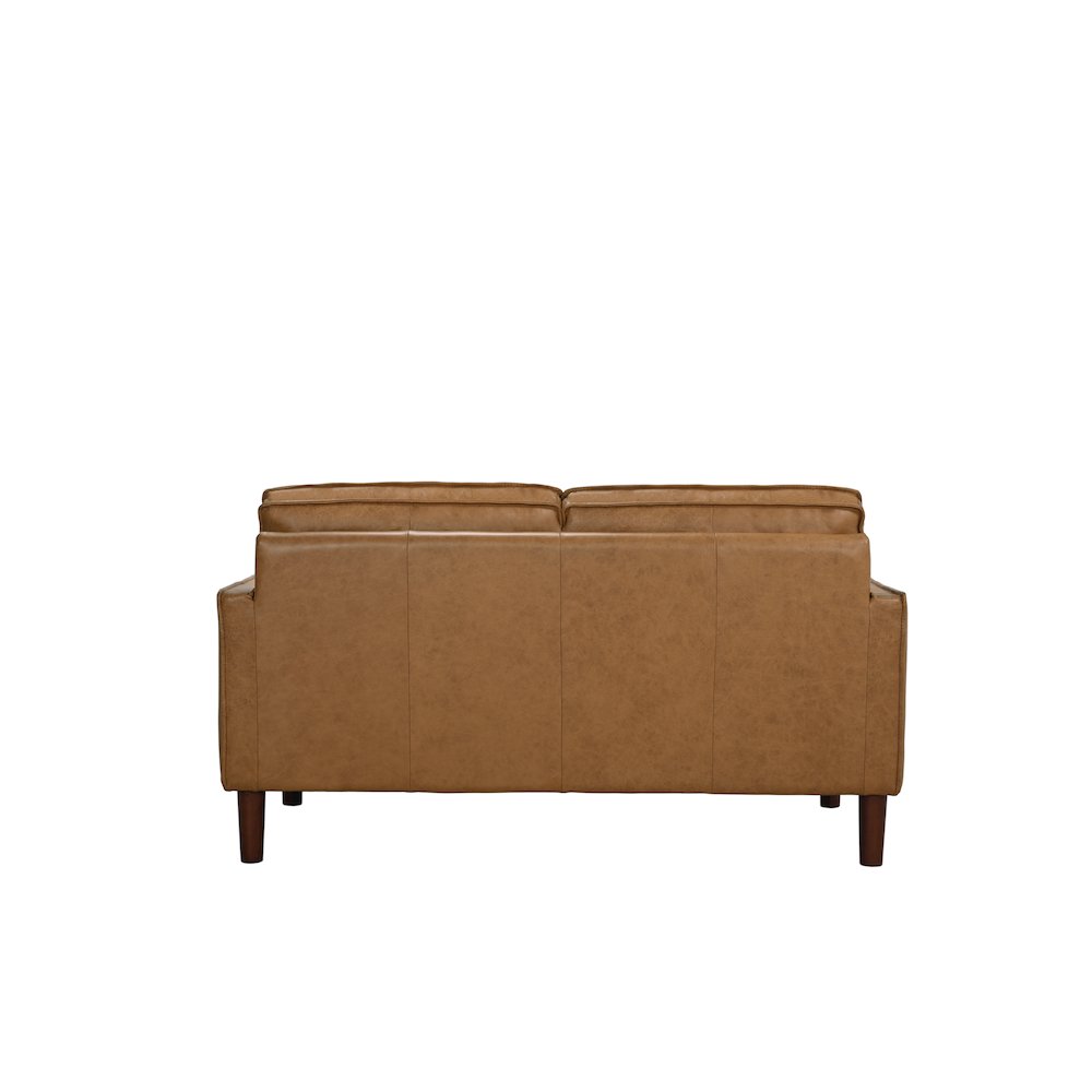 Soria Top-Grain Leather Loveseat, Brown. Picture 3