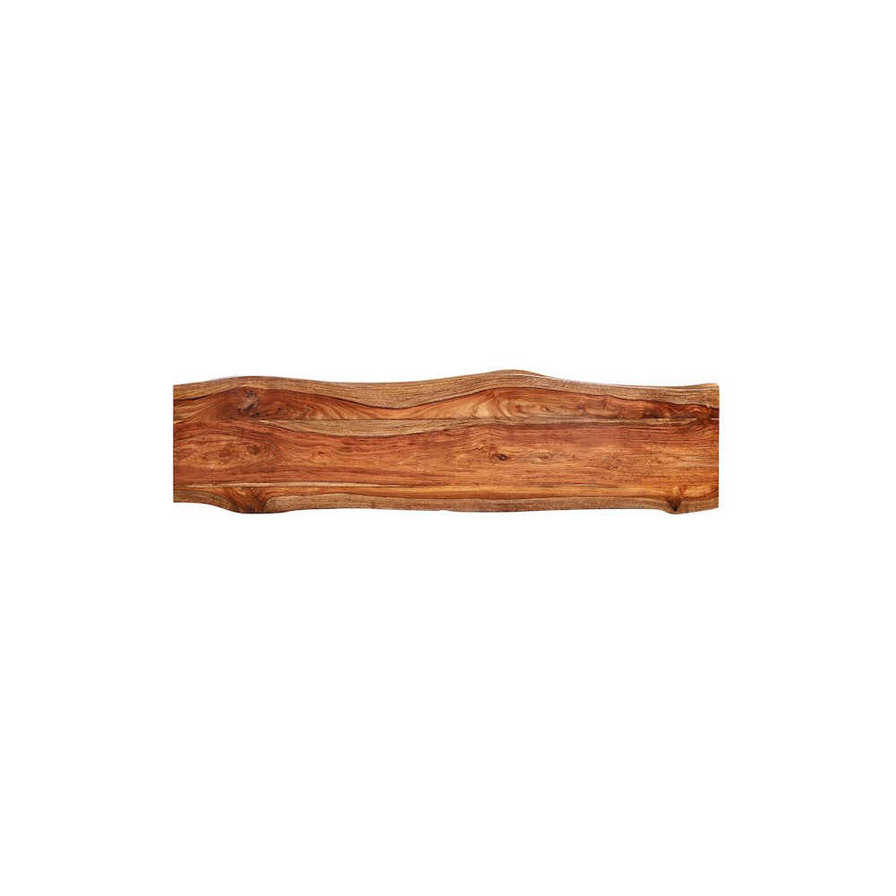 Porter Designs Manzanita Live Edge Solid Sheesham Wood Dining Bench, Brown. Picture 4