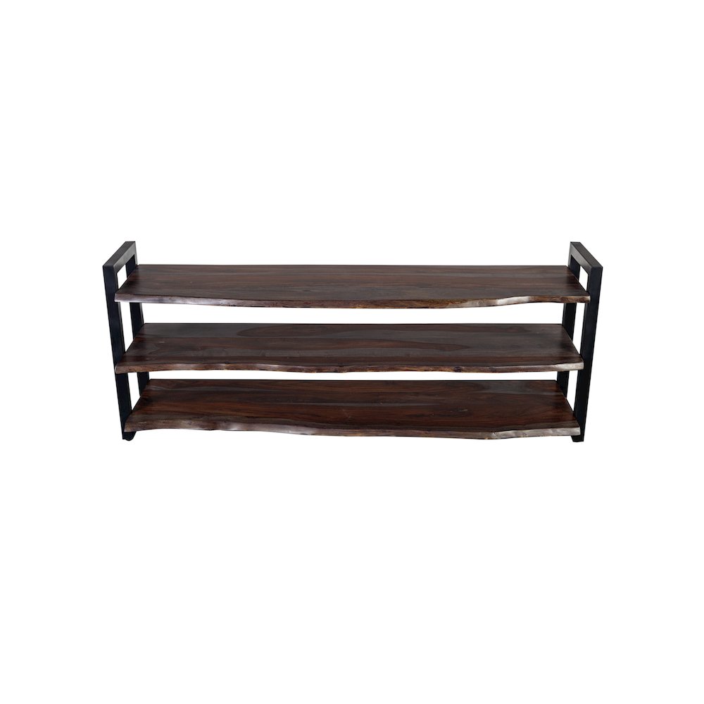 Porter Designs Manzanita Live Edge Solid Sheesham Wood TV Stand, Gray. Picture 5