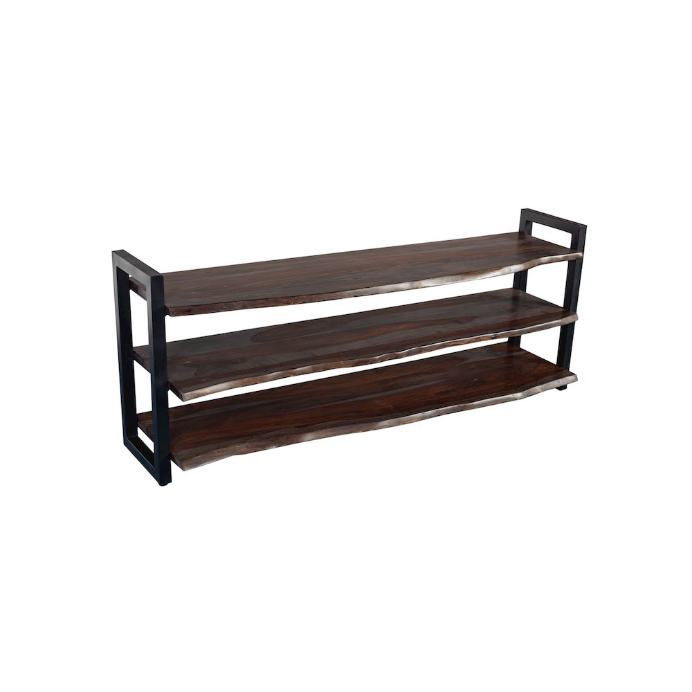 Porter Designs Manzanita Live Edge Solid Sheesham Wood TV Stand, Gray. Picture 6