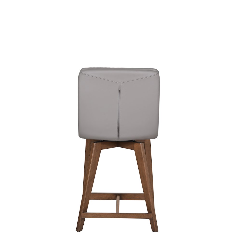 Castor Genuine Leather Dining Chair, Gray (Set of 2). Picture 5