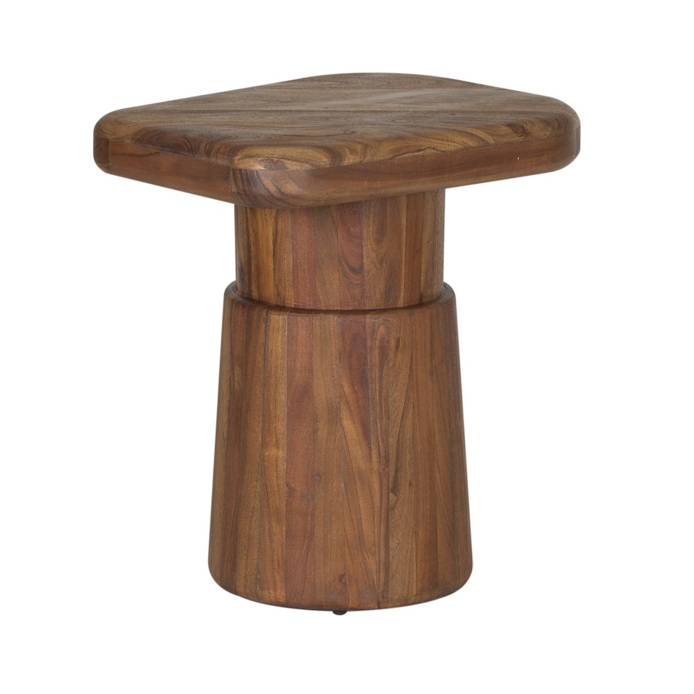 Ekta Solid Acacia Wood End Table, Brown. Picture 3
