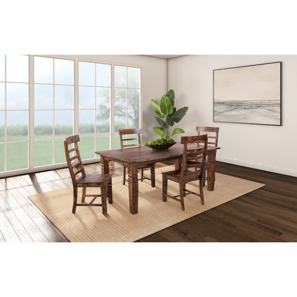 Taos Solid Sheesham Wood Ladderback Dining Chair, Brown (Set of 2). Picture 4