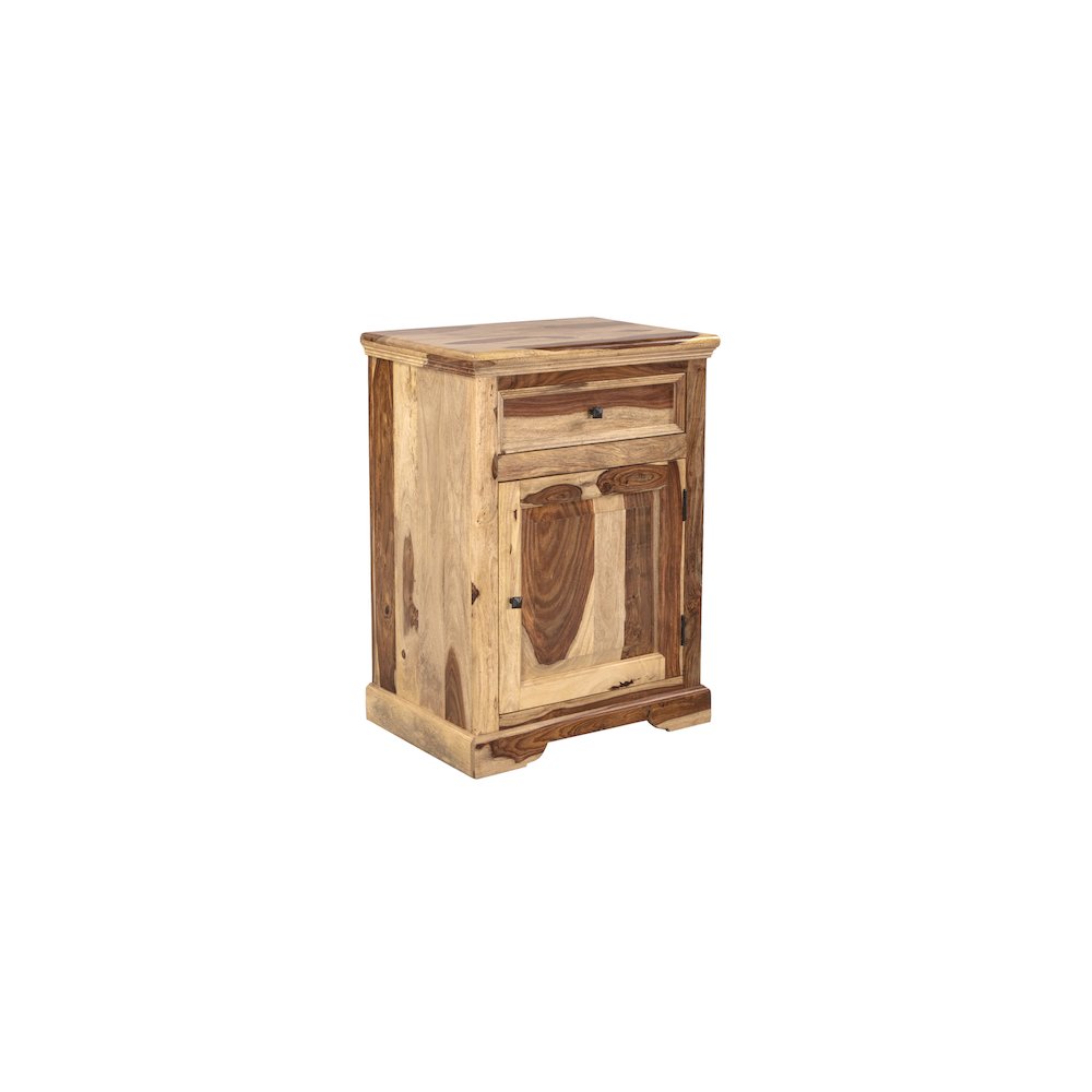 Porter Designs Taos Solid Sheesham Wood Nightstand, Natural. Picture 1