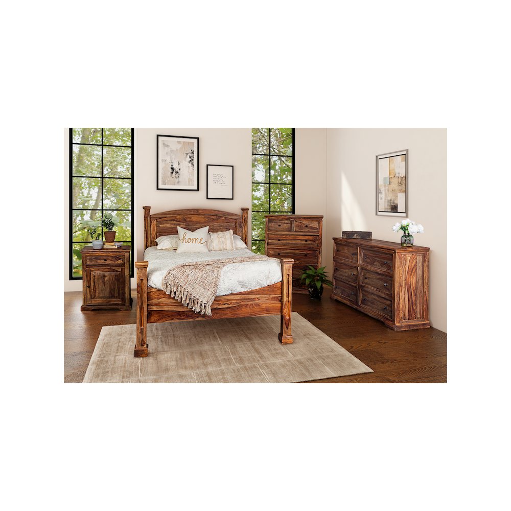 Porter Designs Taos Solid Sheesham Wood Dresser, Brown. Picture 2