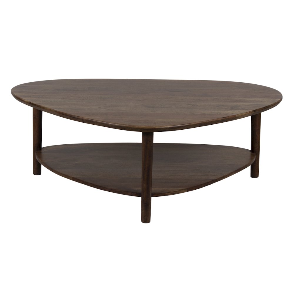 Noma Solid Acacia Wood Coffee Table, Brown. Picture 2