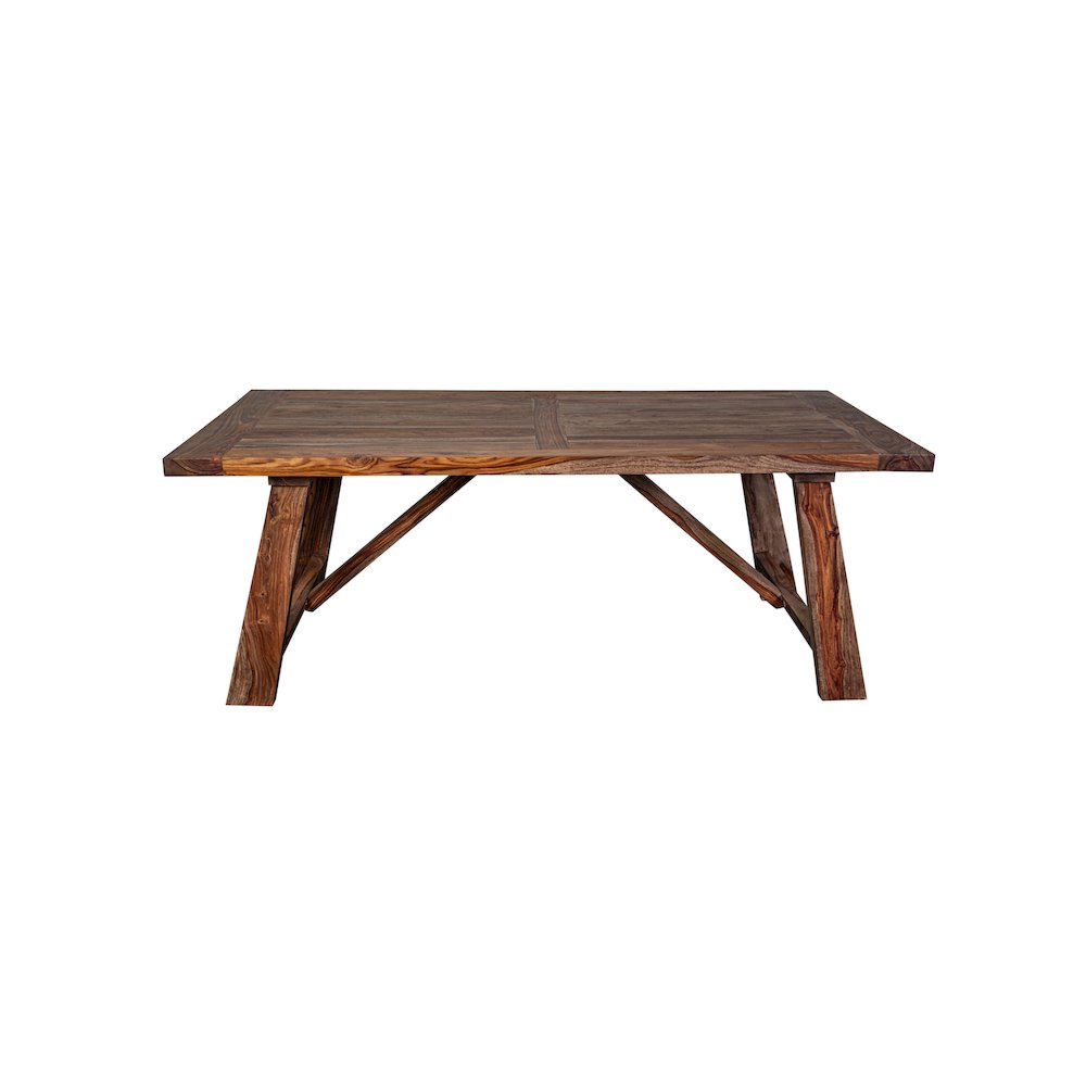 Porter Designs Kalispell Solid Sheesham Wood Dining Table, Brown. Picture 3