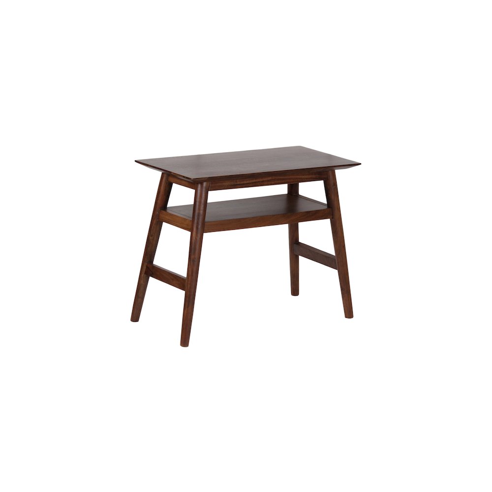 Porter Designs Portola Solid Acacia Wood End Table, Brown. Picture 1