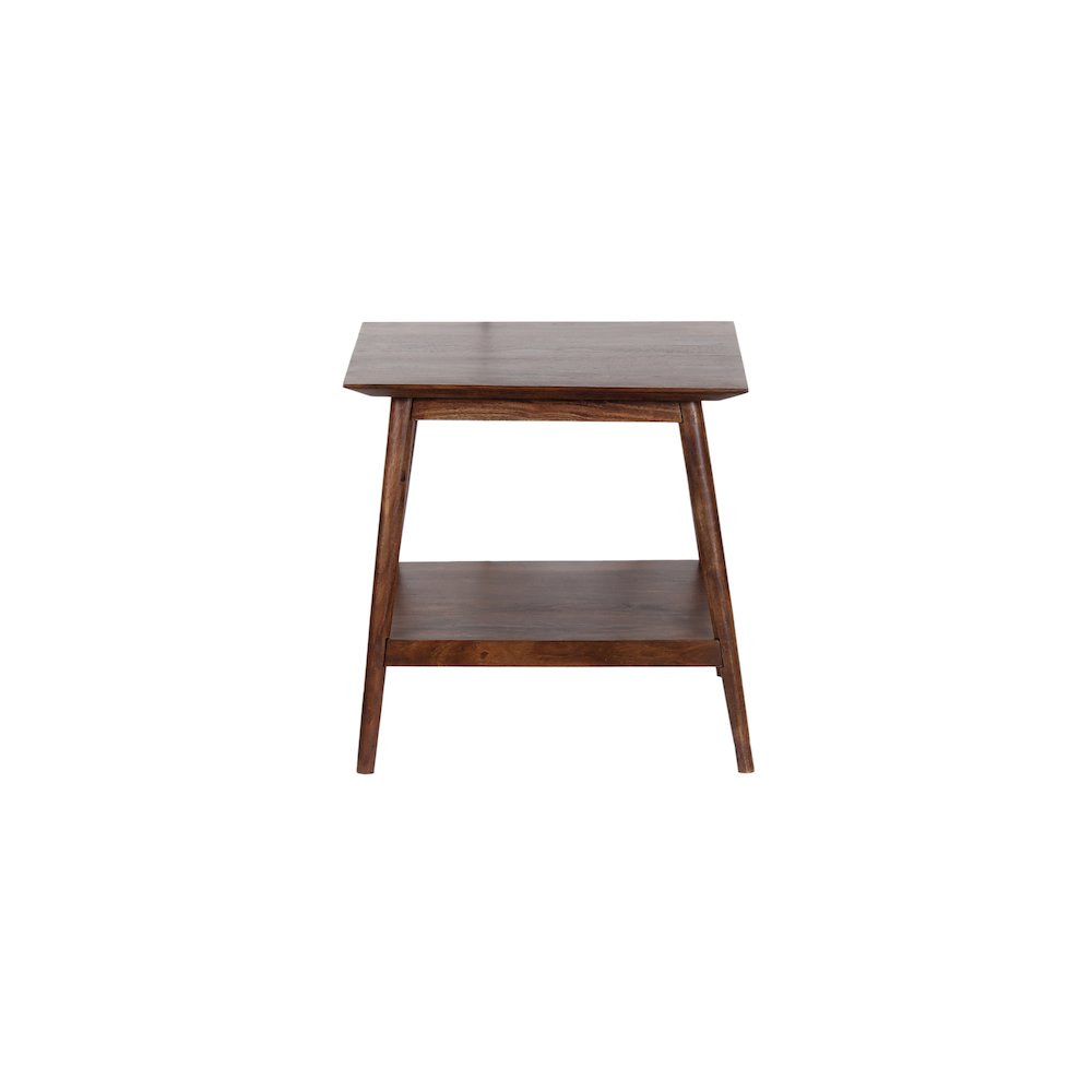 Porter Designs Portola Solid Acacia Wood End Table, Brown. Picture 2