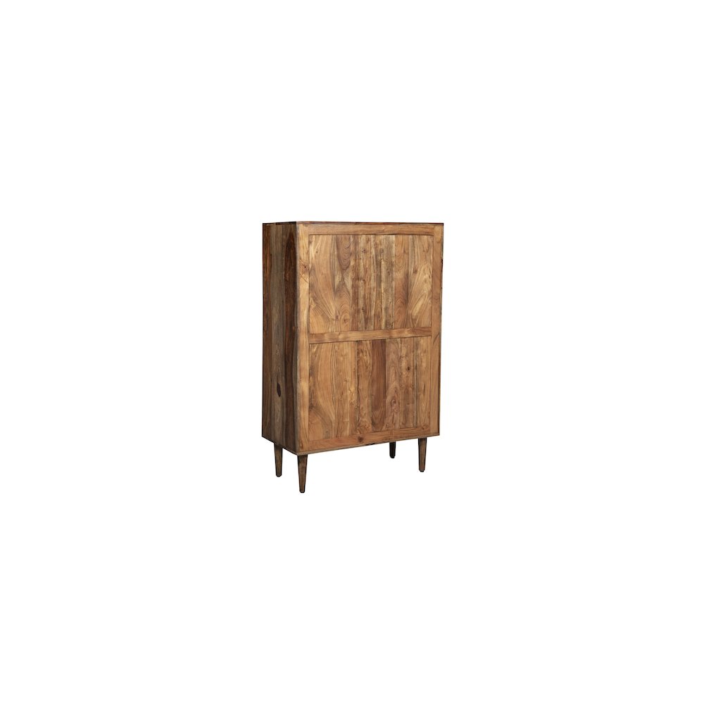 Porter Designs Waves Solid Sheesham Wood Chest, Brown. Picture 4