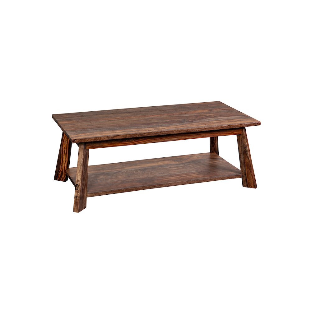 Porter Designs Kalispell Solid Sheesham Wood Coffee Table, Brown. Picture 1