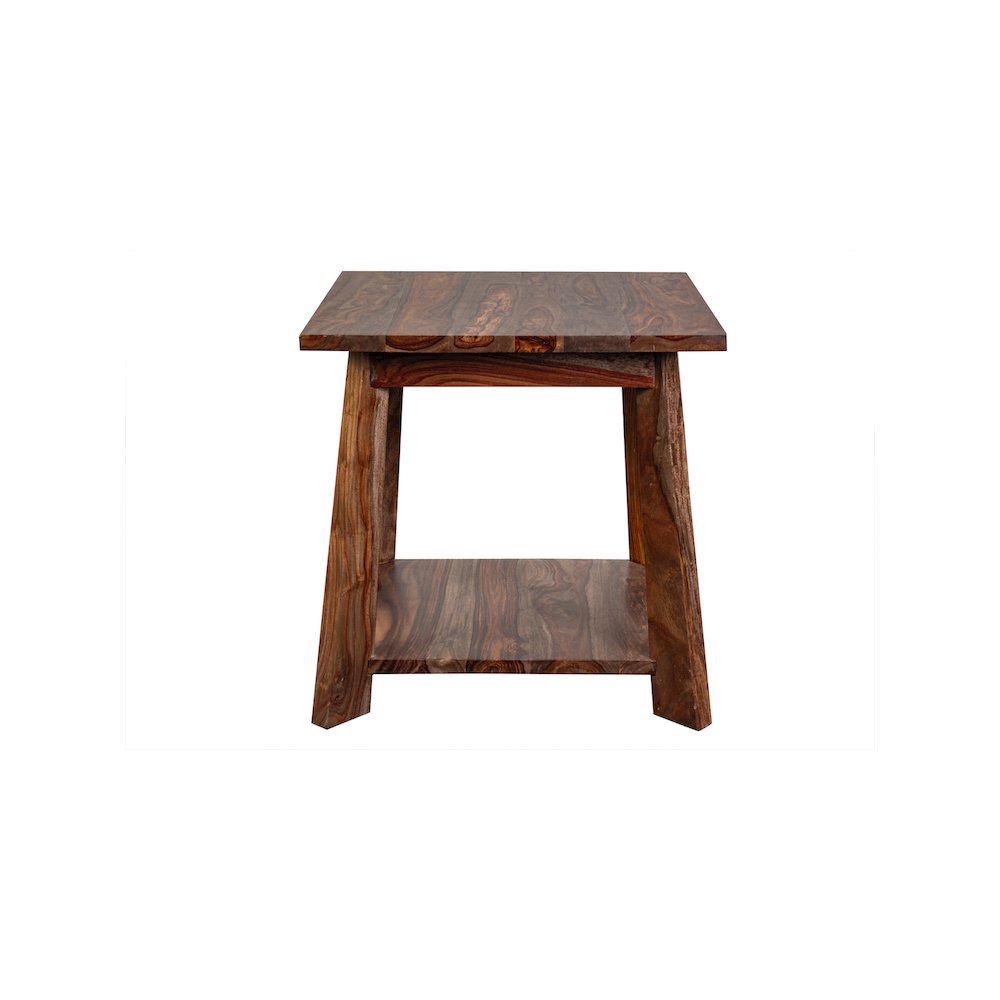 Porter Designs Kalispell Solid Sheesham Wood End Table, Brown. Picture 3