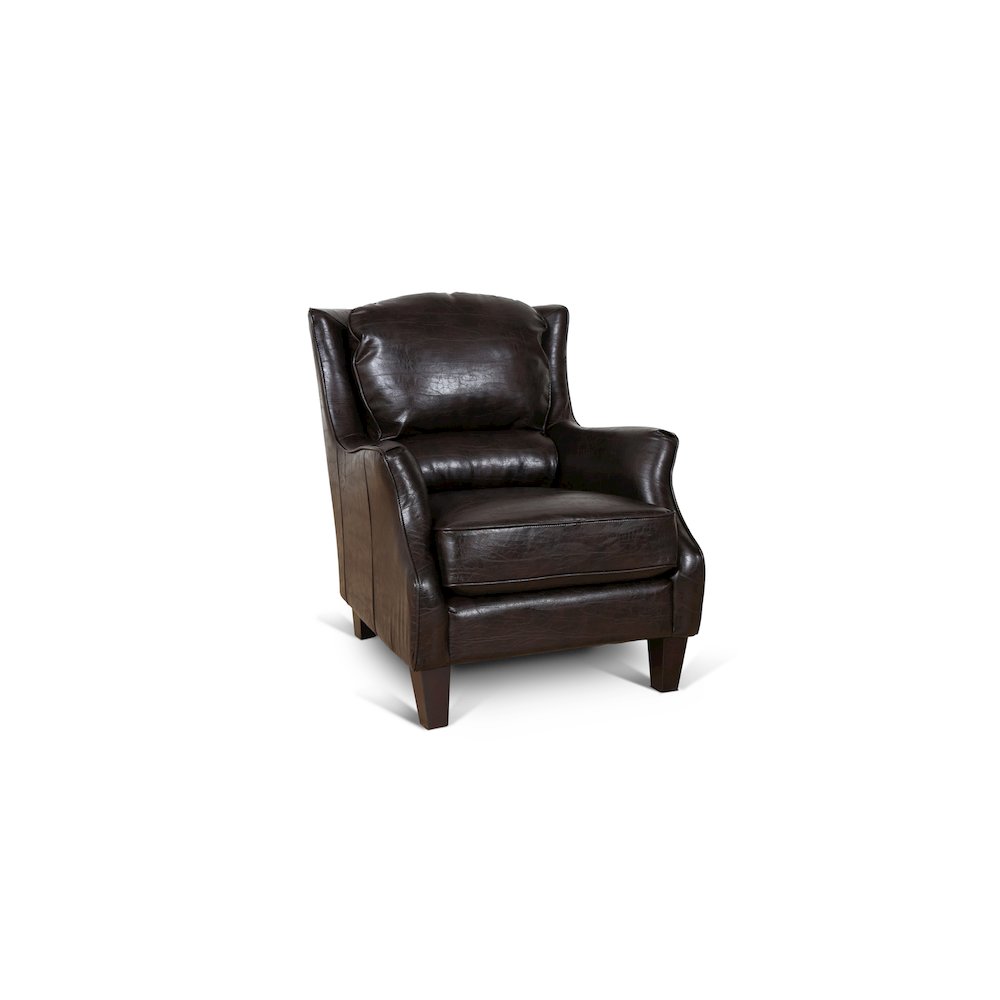 Porter Designs Garnett Crackle Leather Club Style Accent Chair, Brown. Picture 1