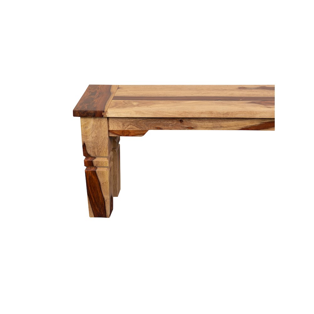 Porter Designs Taos Solid Sheesham Wood Dining Bench, Natural. Picture 10