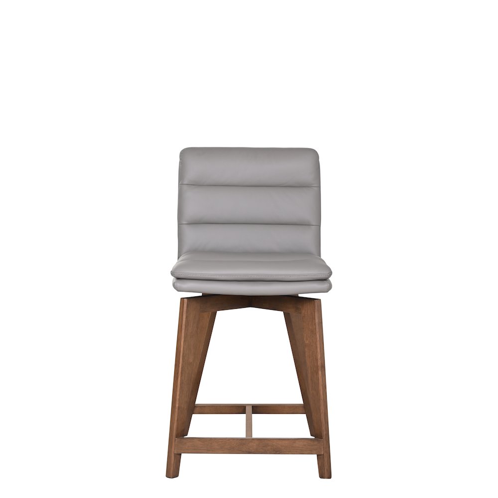 Castor Genuine Leather Dining Chair, Gray (Set of 2). Picture 2