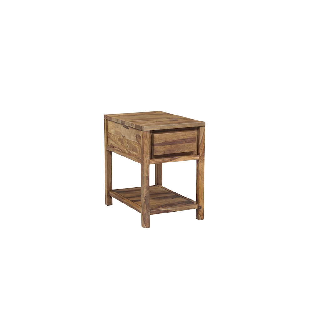 Porter Designs Urban Solid Sheesham Wood End Table, Natural. Picture 8