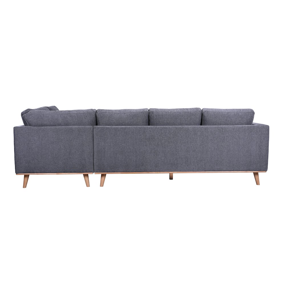 Albina Midcentury Modern Upholstered Sectional, Gray. Picture 4