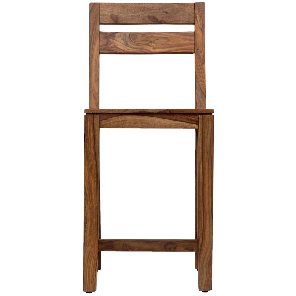 Urban Solid Sheesham Wood 24" Counter Height Dining Chair, Natural (Set of 2). Picture 6