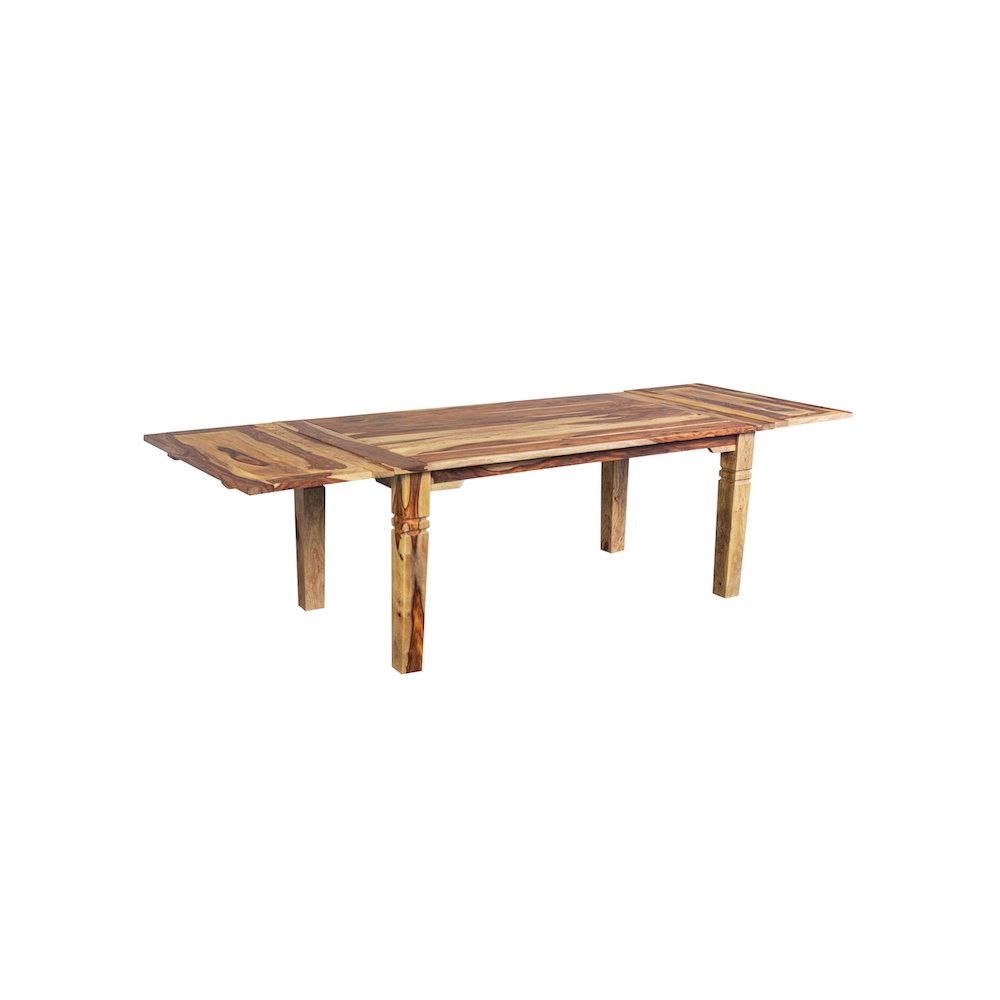 Taos Solid Sheesham Wood 72" - 112" Extension Dining Table, Natural. Picture 1
