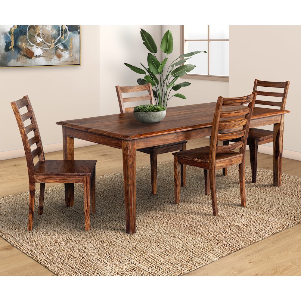 Porter Designs Sonora Solid Sheesham Wood Dining Chair, Brown. Picture 2
