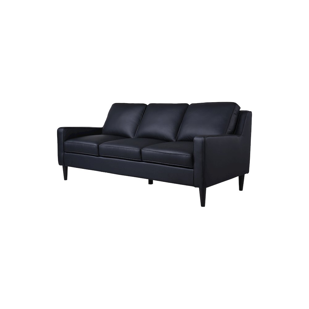Porter Designs Lazio High Quality Leather Sofa, Black. Picture 1