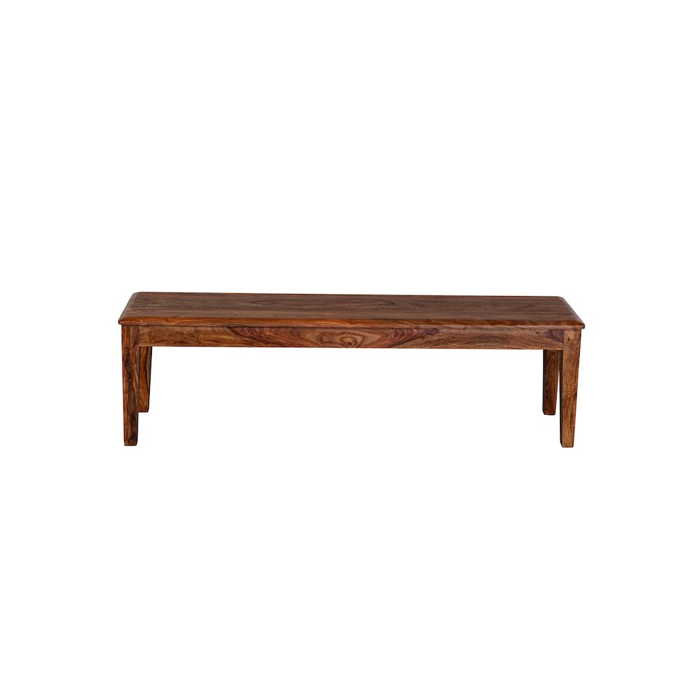 Porter Designs Sonora Solid Sheesham Wood Dining Bench, Brown. Picture 4