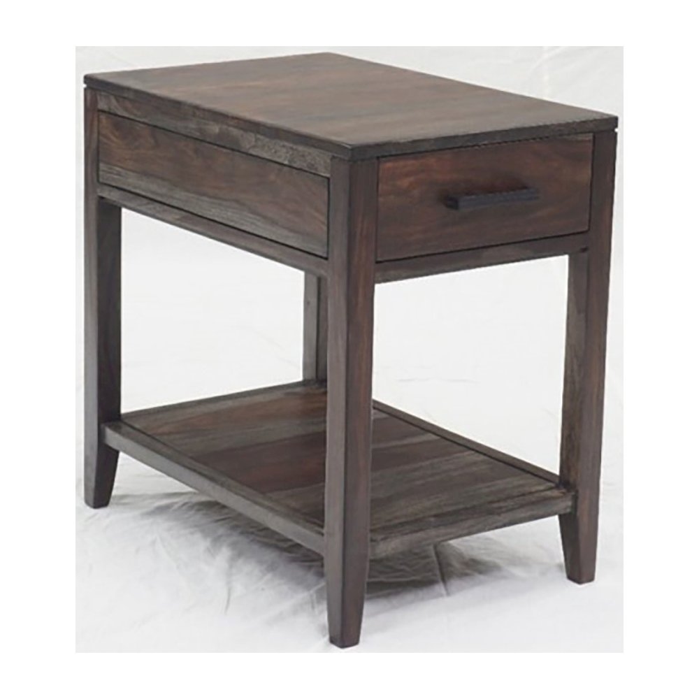 Porter Designs Fall River Solid Sheesham Wood End Table, Natural. Picture 5