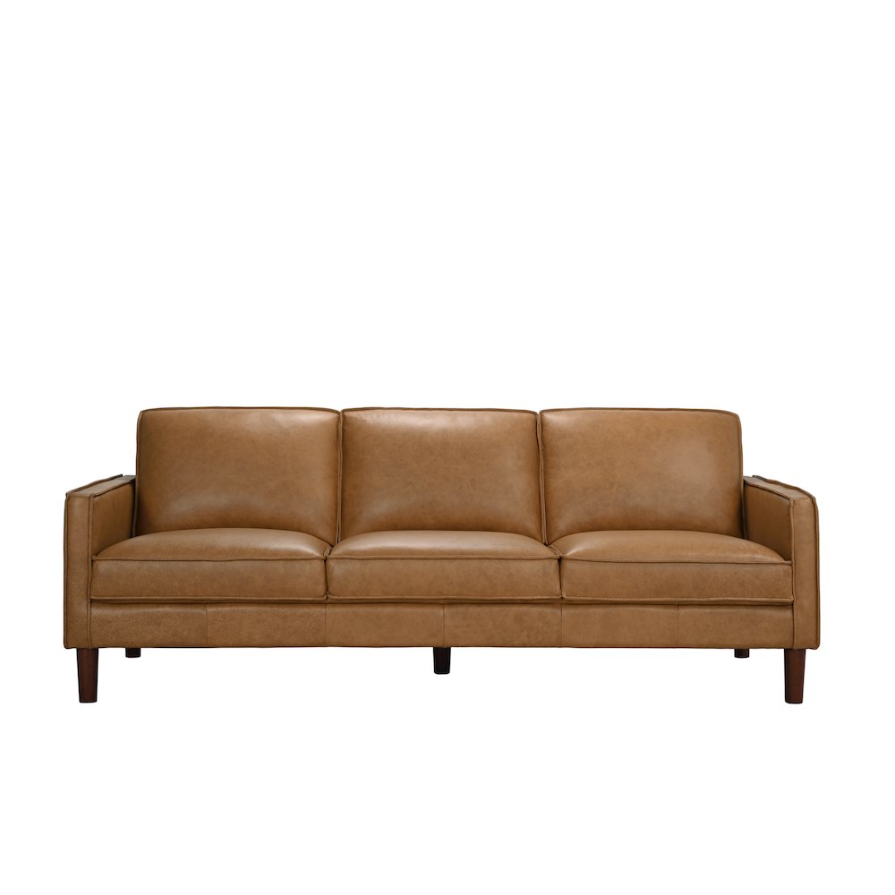 Soria Top-Grain Leather Sofa, Brown. Picture 3