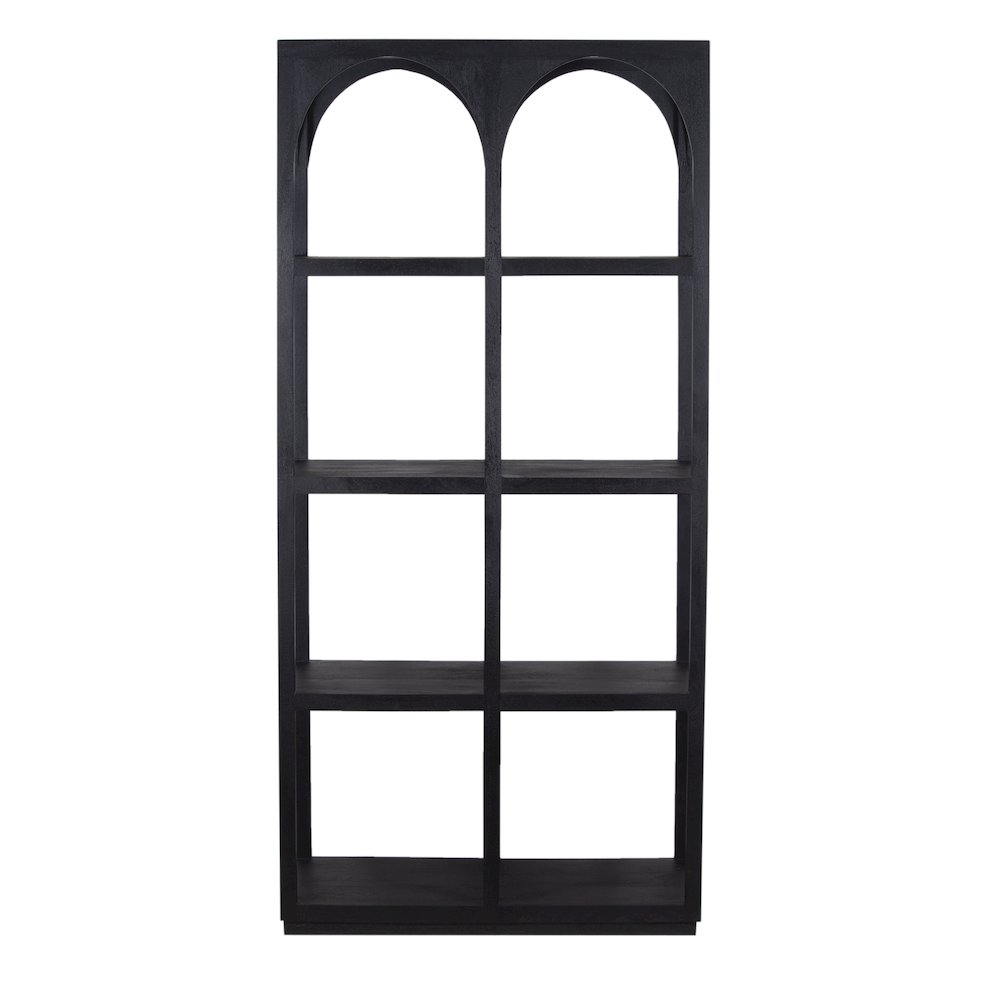 Tarragona Solid Mango Wood Bookcase, Black. Picture 2