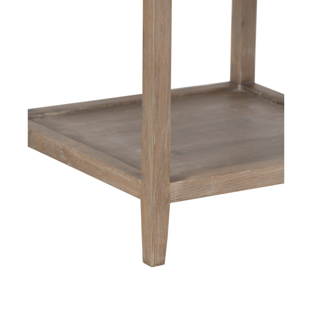 Lowell Solid White Oak Wood End Table, Brown. Picture 4