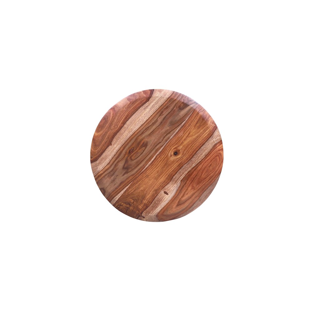 Sonora Solid Sheesham Wood Round End Table, Brown. Picture 4