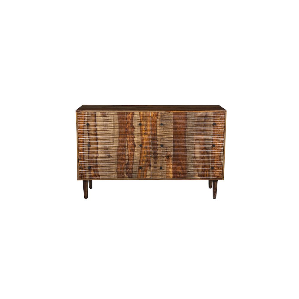 Waves Solid Sheesham Wood Dresser, Brown. Picture 3