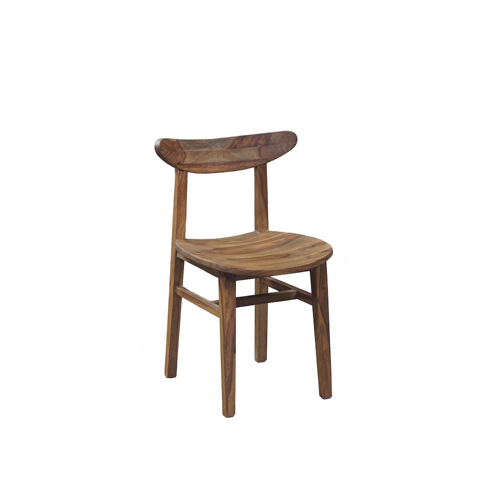 Porter Designs Fusion Solid Sheesham Wood Dining Chair, Natural (Set of 2). Picture 7