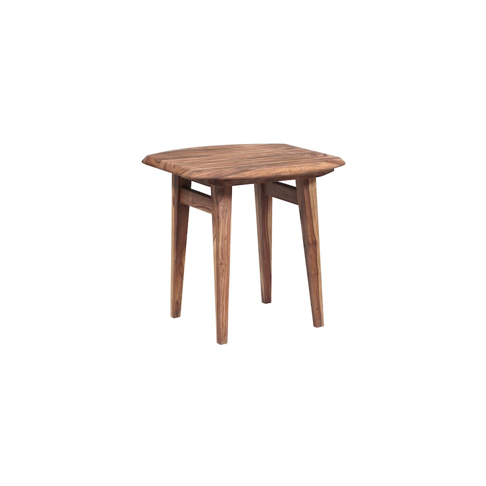 Porter Designs Fusion Solid Sheesham Wood End Table, Natural. Picture 4