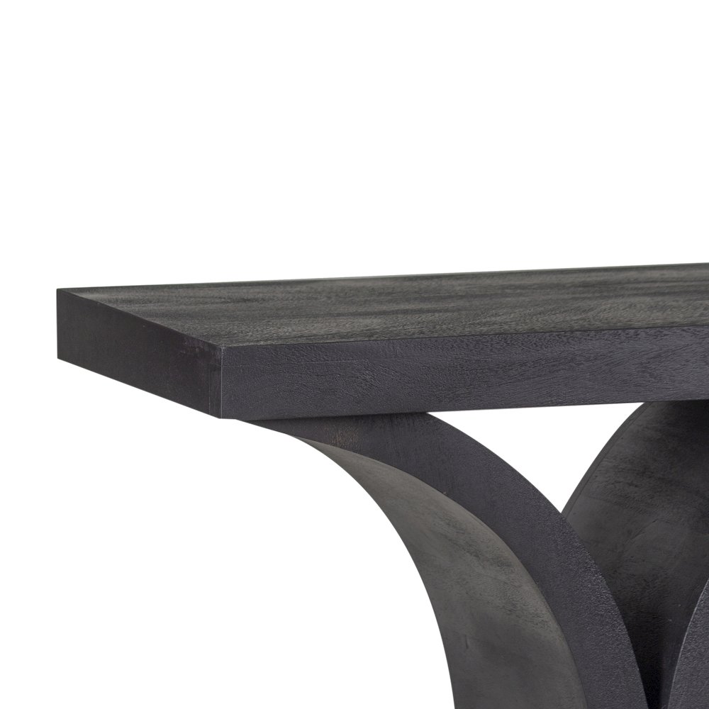 Brockton Solid Mango Wood Console Table, Black. Picture 11