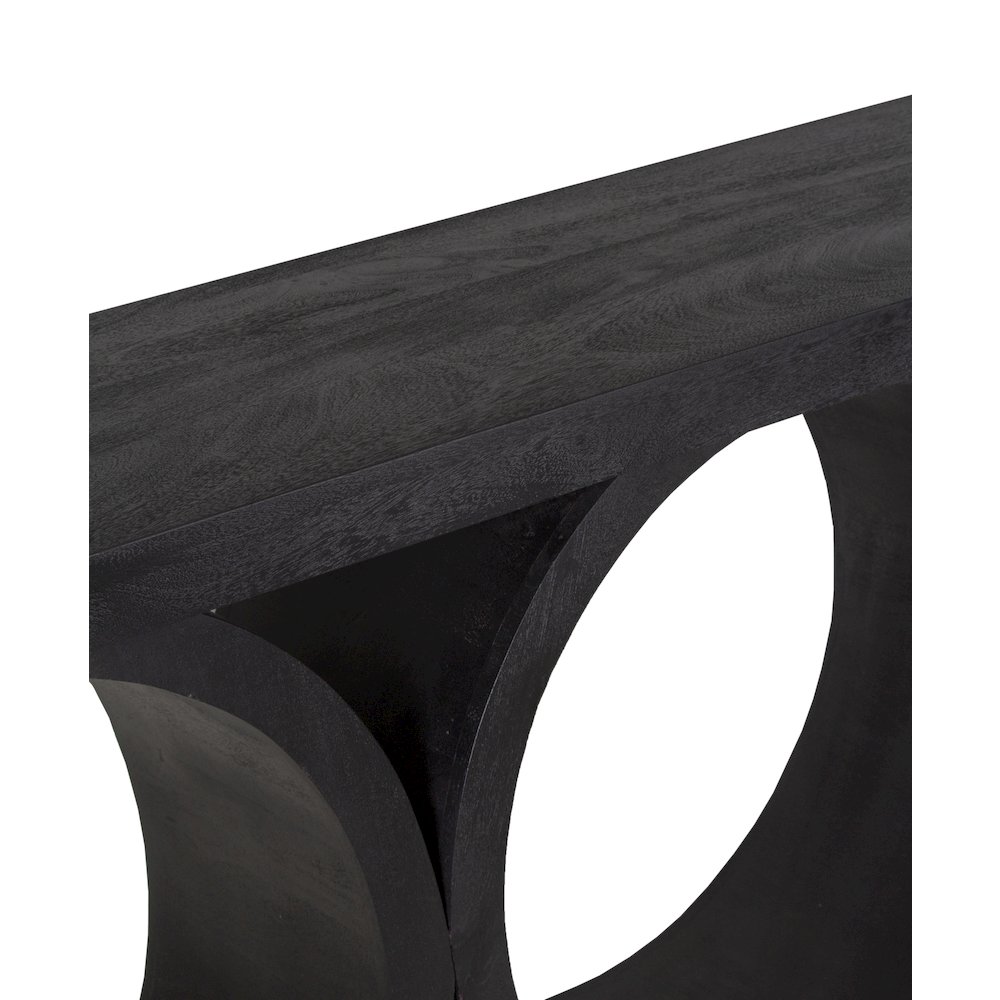 Brockton Solid Mango Wood Console Table, Black. Picture 7