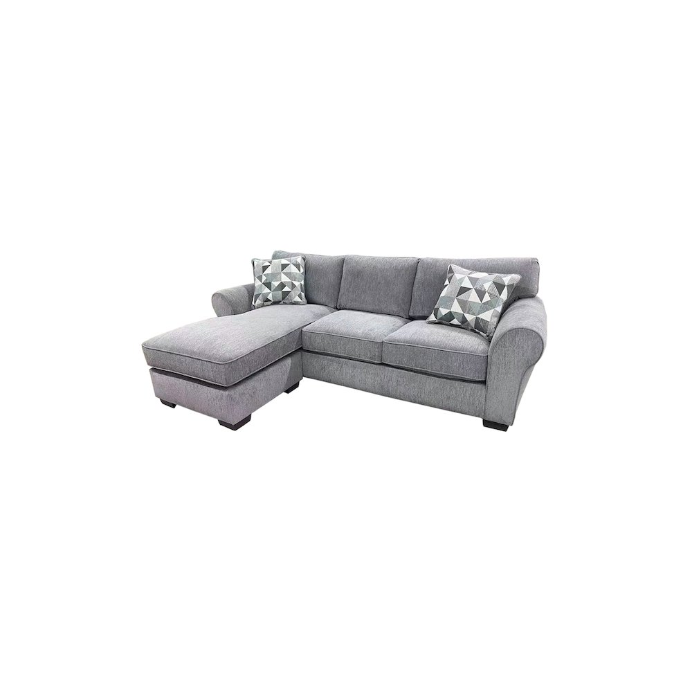 Porter Designs Savannah Soft Chenille Reversible Fabric Sectional, Gray. Picture 4