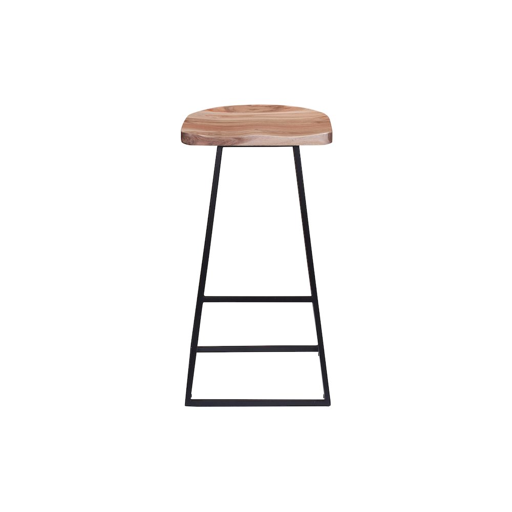 Porter Designs Clement Solid Acacia Wood 30" Bar Stool, Natural. Picture 2